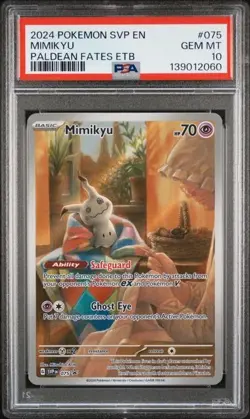 PSA 10 MIMIKYU 075 PALDEAN FATES ETB BLACK STAR PROMO POKEMON GEM MINT - Image 1