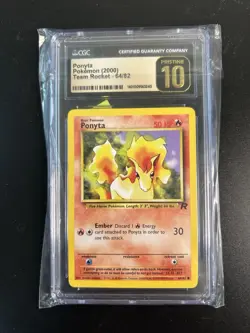 Pokemon TCG Team Rocket Ponyta CGC PRISTINE 10 #64 VINTAGE 2000 - Image 1