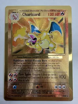 2021 CHARIZARD POKEMON CELEBRATIONS GOLD ULTRA PREMIUM METAL GOLD #4/102 Excelle - Image 1