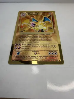 2021 CHARIZARD POKEMON CELEBRATIONS GOLD ULTRA PREMIUM METAL GOLD #4/102 Excelle - Image 4