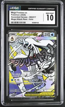 Pokemon GRADED Mega Froslass ex 265/217 Ascended Heroes PRISTINE 10 CGC ENG - Image 1