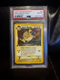 2000 POKEMON ROCKET 1ST ED #83 DARK RAICHU-HOLO PSA 8 - Image 1