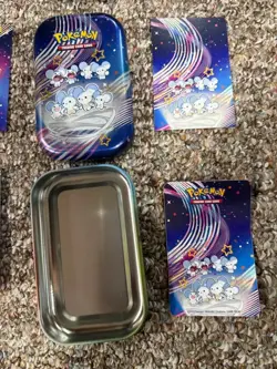EMPTY Paldean Fates Pokemon TCG Complete Maushold Mini Tin - Image 1