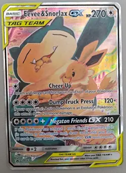 Eevee & Snorlax GX SM169 Black Star Promo Pokemon TCG - MP - Image 1