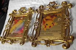 24k Gold plated Frames with Fan Art Pikachu Pokemon - Image 2