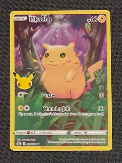 Pikachu 005/025 Full Art Celebrations Near Mint Pokemon TCG - Image 1