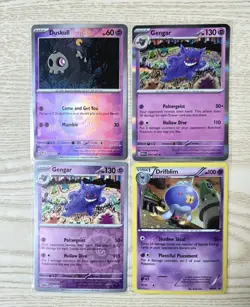 Gengar 151 Lot of 2 - Duskull Master Ball Drifblim BW64 Promo Pokemon TCG - Image 1