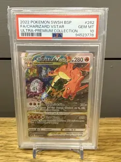 2022 POKEMON SWSH BLACK STAR PROMO #262 FULL ART/CHARIZARD VSTAR PSA 10 - Image 1