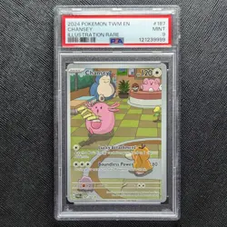 2024 Pokemon Twm En-Twilight Masquerade 187 Chansey Illustration Rare PSA 9 NM - Image 1