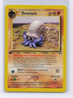 Omanyte 60/75 Common Neo Discovery Pokemon 1st Edition Near Mint - Image 1
