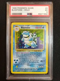 1999 Pokemon Base Set Blastoise Holo #2 PSA 5 - Image 1