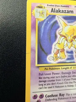 Pokemon TCG Alakazam Base Set Holo Card 001/102 (Heavy played) - Image 3