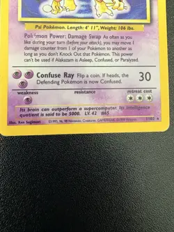 Pokemon TCG Alakazam Base Set Holo Card 001/102 (Heavy played) - Image 5