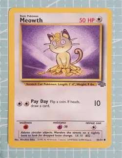 Meowth 56/64 Common: Jungle Pokemon Trading Card Game TCG - Image 1