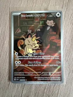 Pokemon TCG Team Rockets Meowth Card 203/182 Destined Rivals - Image 1