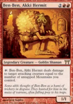 MTG Ben-Ben, Akki Hermit - Foil, Champions of Kamigawa, Damaged, English - Image 1