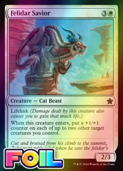 x1 Felidar Savior FDN Foundations MTG 12 FOIL COMMON M/NM 1x - Image 1