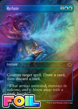 x1 Refute FDN Foundations MTG 313 FOIL COMMON BORDERLESS M/NM 1x - Image 1