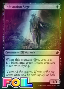 x1 Infestation Sage FDN Foundations MTG 64 FOIL COMMON M/NM 1x - Image 1