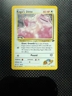 Koga's Ditto 10/132 Gym Challenge Holo Pokemon - Image 1