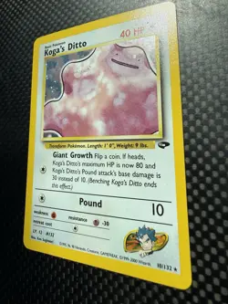 Koga's Ditto 10/132 Gym Challenge Holo Pokemon - Image 3