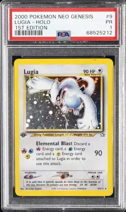 2000 POKEMON NEO GENESIS 1ST ED #9 LUGIA-HOLO PSA 1 - Image 1