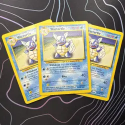 Pokemon TCG Wartortle Base Set Unlimited Uncommon Card 42/102 x3 - Image 1