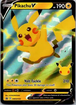 Pikachu V SWSH143 - SWSH: Sword & Shield Promo Cards Promo Pokemon TCG NM - Image 1