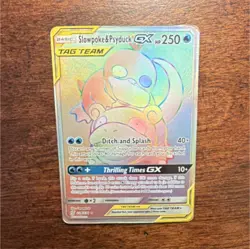 Pokemon Slowpoke & Psyduck GX TAG TEAM Secret Rare Full Art Holo 239/236 SM Eng… - Image 1