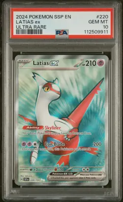 Pokemon Card TCG - Latias ex 220/191 Full Art Ultra Rare Surging Sparks PSA 10 - Image 1