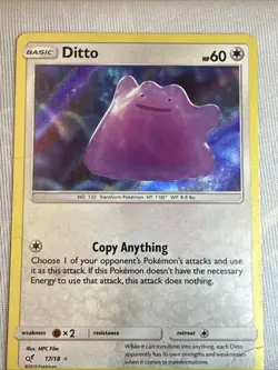 Ditto 17/18 Detective Pikachu Holo LP Pokemon - Image 1