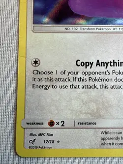 Ditto 17/18 Detective Pikachu Holo LP Pokemon - Image 4