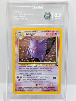 Gengar Fossil 1999 5/62 Pokemon Fossil Beckett 8.5 NM Holo ENG - Image 1