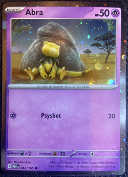 Abra 063/165 Scarlet & Violet 151 Pokemon English Cosmo Holo 2023 - Image 1