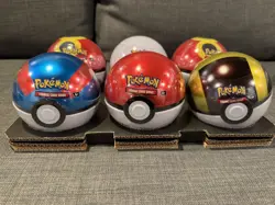 6 x Pokemon TCG Pokeball Tins - 18 Booster Packs Factory Sealed Costco In Hand - Image 1