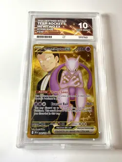 ACE 10 Team Rocket’s Mewtwo EX 240/182 Gold Hyper Rare Pokemon Destined Rivals - Image 1