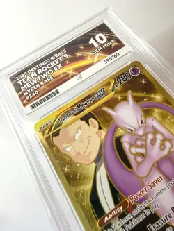 ACE 10 Team Rocket’s Mewtwo EX 240/182 Gold Hyper Rare Pokemon Destined Rivals - Image 2