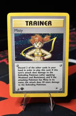 Misty 018/132 Gym Heroes Holo First Edition Pokemon Card NM! - Image 1