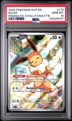 2025 POKEMON SVP EN-SV BLACK STAR PROMO #173 EEVEE PSA 10 - Image 1