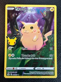 FULL ART Pikachu 005/025 Pokemon 25th Anniversary Celebrations Holo Foil - Image 1