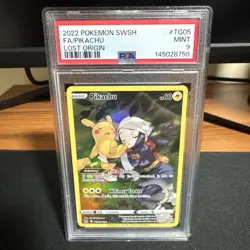 Pokemon Pikachu Full Art Ultra Rare Holo Lost Origin TG05/TG30 PSA 9 English - Image 1