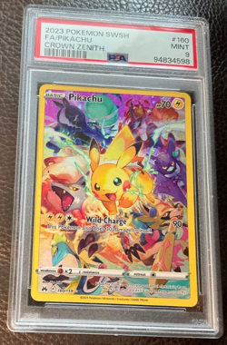 PIKACHU #160/159 Full Art HOLO 2023 Pokemon SWSH CROWN ZENITH SECRET RARE PSA 9 - Image 1
