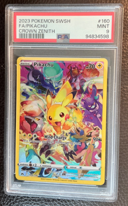 PIKACHU #160/159 Full Art HOLO 2023 Pokemon SWSH CROWN ZENITH SECRET RARE PSA 9 - Image 2