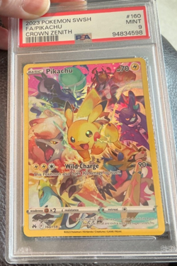 PIKACHU #160/159 Full Art HOLO 2023 Pokemon SWSH CROWN ZENITH SECRET RARE PSA 9 - Image 3