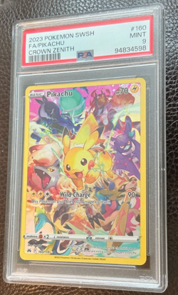 PIKACHU #160/159 Full Art HOLO 2023 Pokemon SWSH CROWN ZENITH SECRET RARE PSA 9 - Image 5