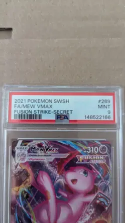 2021 Pokemon Fusion Strike Mew Vmax Secret Rare 269/264 PSA 9 - Image 2