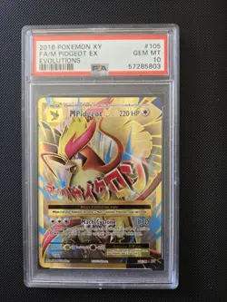 Pokemon XY Evolutions M Pidgeot EX 105/108 Mega Ultra Rare Holo Foil PSA 10 Gem - Image 1