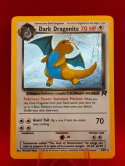 DARK DRAGONITE 5/82 HOLO R TEAM ROCKET POKEMON UNLIMITED HOLO MP DARK DRAGONITE - Image 1