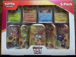 Pokemon Scarlet and Violet 151 (5-Pack) Mini Tins w/ 4 Promos Costco Bundle - Image 1