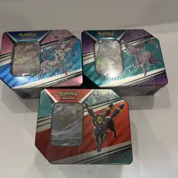 Pokemon TCG V Heroes Tins Set of 3 Umbreon, Espeon, and Sylveon - Image 1